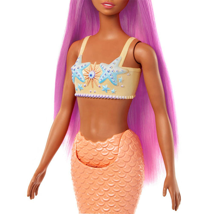 Mermaid Doll with Pink Fantasy Hair &amp; Headband Accessory &amp; Soft Orange Tail DOLLS by BARBIE at Sundora