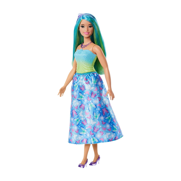 Royal Doll with Blue-Highlighted Hair, Butterfly-Print Skirt and Accessories DOLLS by BARBIE at Sundora