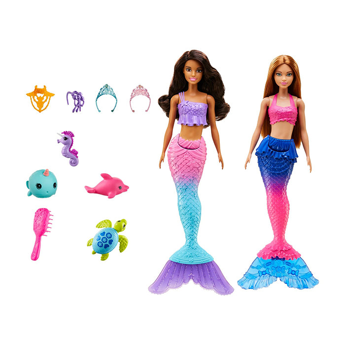 Dreamtopia Mermaid Set Dolls with Colorful Clothes &amp; Accessories DOLLS &amp; PLAYSETS by BARBIE at Sundora