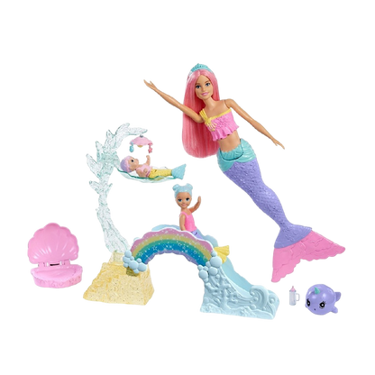 Dreamtopia Mermaid Doll with Babies and Accessories DOLLS &amp; PLAYSETS by BARBIE at Sundora