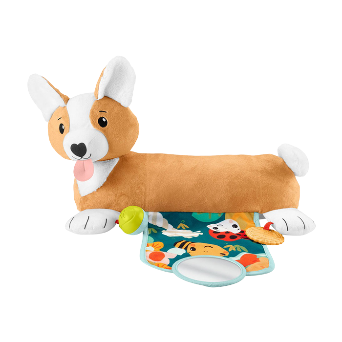 Baby Tummy Time Toys, 3-In-1 Plush Puppy Wedge with BPA-Free Teether Rattle EDUCATIONAL TOYS by FISHER-PRICE at Sundora