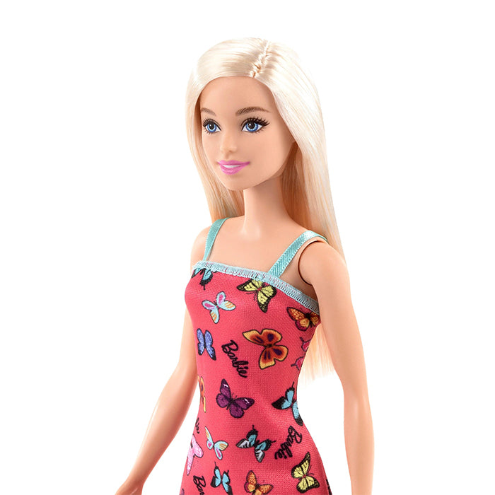 Barbie with Colorful Butterfly And Barbie Print Prink Dress &amp; Strappy Heels DOLLS by BARBIE at Sundora