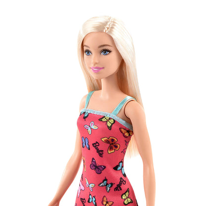 Barbie with Colorful Butterfly And Barbie Print Prink Dress &amp; Strappy Heels DOLLS by BARBIE at Sundora