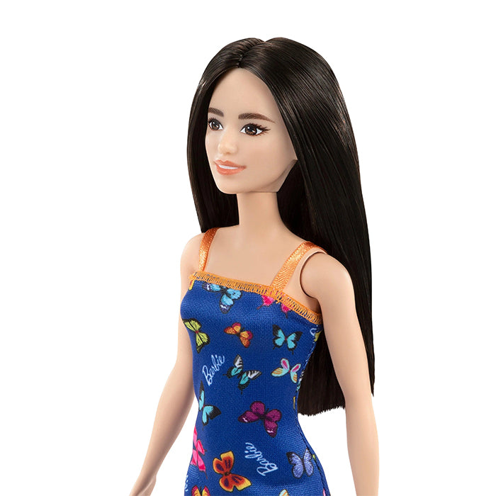 Barbie with Colorful Butterfly and Barbie Print Blue Dress &amp; Strappy Heels DOLLS by BARBIE at Sundora