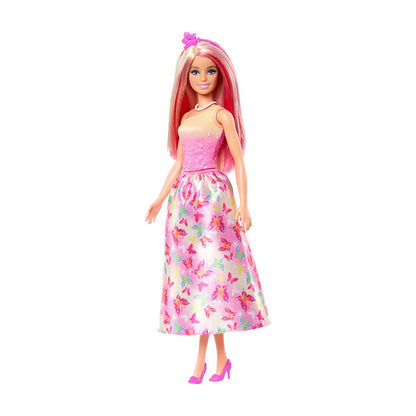 Royal Doll with Pink and Blonde Hair, Butterfly-Print Skirt and Accessories DOLLS by BARBIE at Sundora