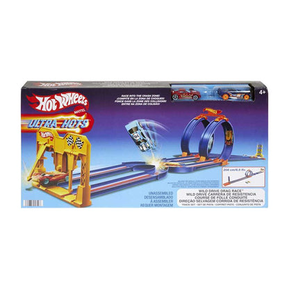 Hot Wheels Ultra Hots Wild Drive Drag Race - R Exclusive TRACKSETS &amp; PLAYSETS by HOT WHEELS at Sundora