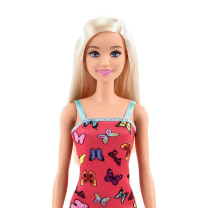 Barbie with Colorful Butterfly And Barbie Print Prink Dress &amp; Strappy Heels DOLLS by BARBIE at Sundora