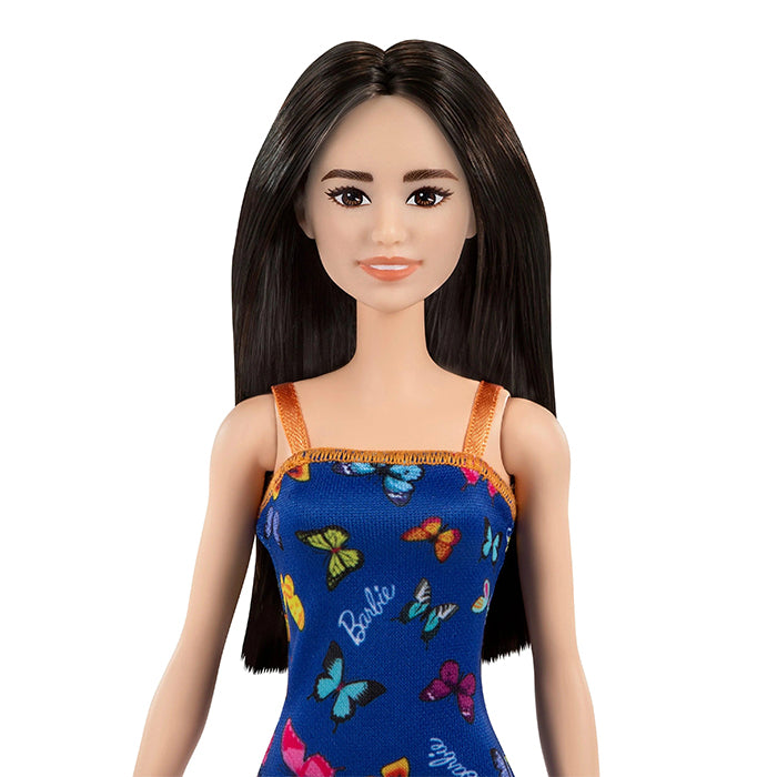 Barbie with Colorful Butterfly and Barbie Print Blue Dress &amp; Strappy Heels DOLLS by BARBIE at Sundora