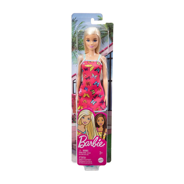Barbie with Colorful Butterfly And Barbie Print Prink Dress &amp; Strappy Heels DOLLS by BARBIE at Sundora