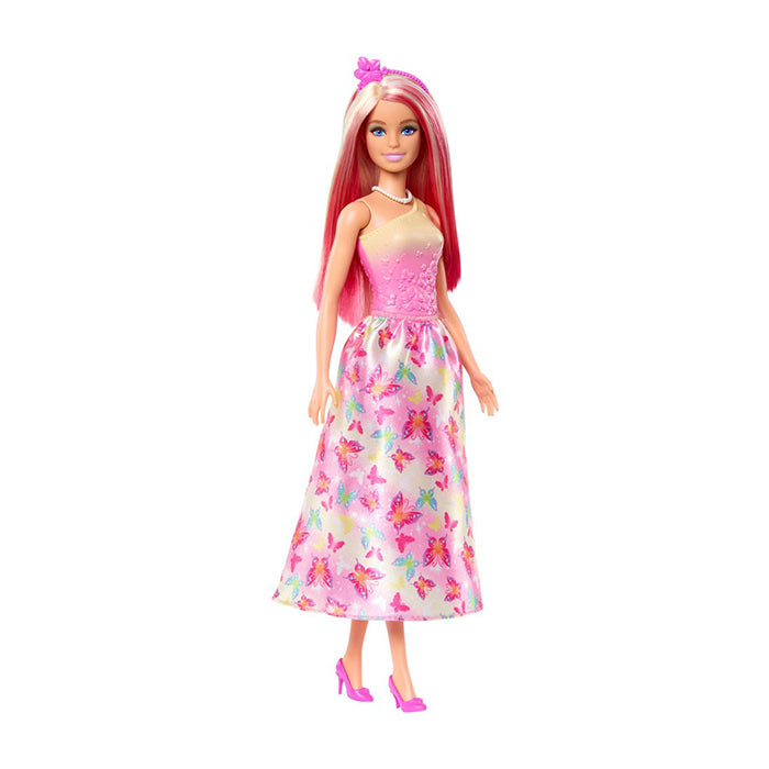 Royal Doll with Pink and Blonde Hair, Butterfly-Print Skirt and Accessories DOLLS by BARBIE at Sundora