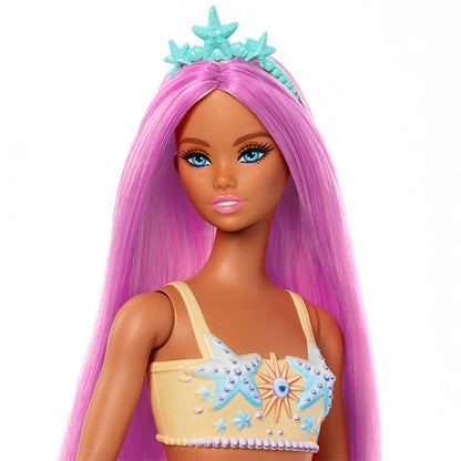 Mermaid Doll with Pink Fantasy Hair &amp; Headband Accessory &amp; Soft Orange Tail DOLLS by BARBIE at Sundora