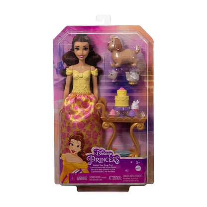 Belle Doll with Shiny Clothing, Tea Cart, Friends and Food Pieces, Teatime Cart Playset PRINCESS DOLLS by DISNEY PRINCESS at Sundora