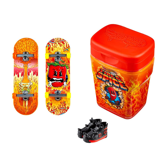 Skate Gum Container– Fire and Spice FINGERBOARD TOY SET by HOT WHEELS at Sundora