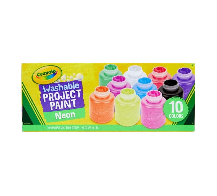 10 Bright Colors Washable Project Paint Neon Paint PROJECT PAINT by CRAYOLA at Sundora