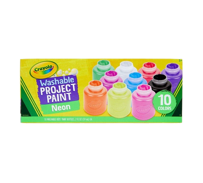 10 Bright Colors Washable Project Paint Neon Paint PROJECT PAINT by CRAYOLA at Sundora