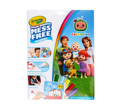 Color Wonder Mess Free Cocomelon 18 Coloring Pages &amp; 5 Markers COLORING SET by CRAYOLA at Sundora