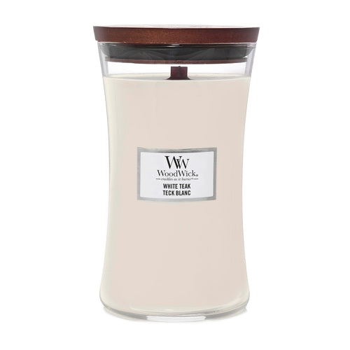 WHITE TEAK CANDLE CANDLE by WOODWICK at Sundora