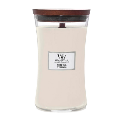 WHITE TEAK CANDLE CANDLE by WOODWICK at Sundora