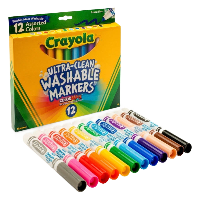 12 Colors Board Line Ultra Clean Washable Marker MARKERS by CRAYOLA at Sundora