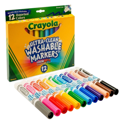 12 Colors Board Line Ultra Clean Washable Marker MARKERS by CRAYOLA at Sundora