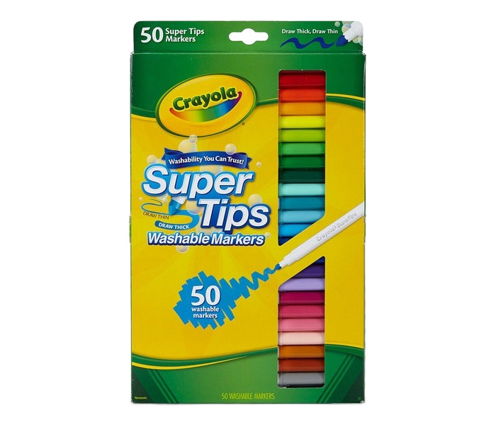 50 Colors Super Tips Washable Marker Set MARKERS by CRAYOLA at Sundora