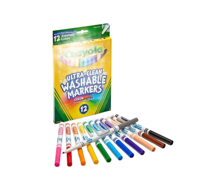 12 Colors Fine Line Ultra Clean Washable Marker MARKERS by CRAYOLA at Sundora