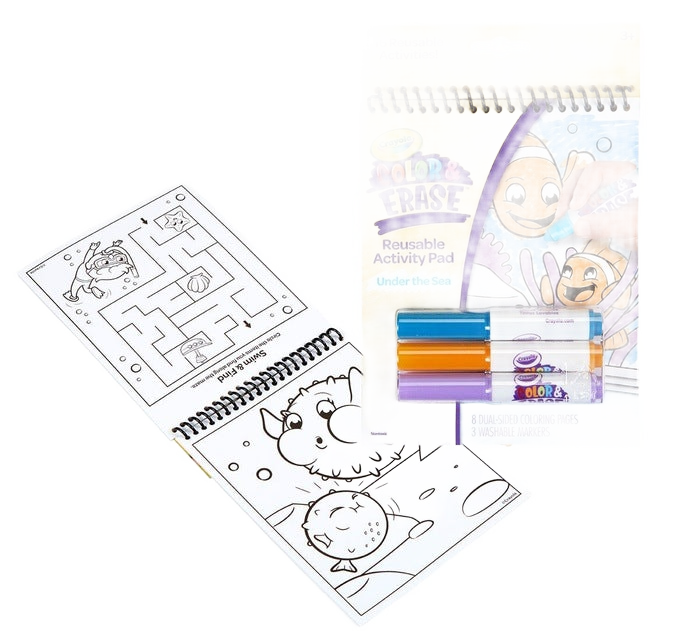 Color &amp; Erase 16 Reusable Activity Pad With Markers Under The Sea REUSABLE COLORING PAD by CRAYOLA at Sundora