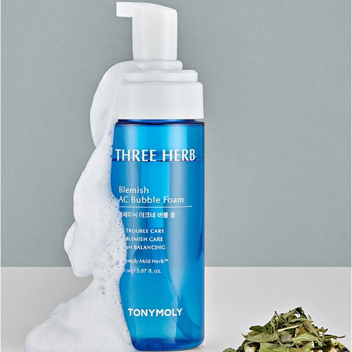THREE-HERB BLEMISH AC BUBBLE FOAM CLEANSER by TONYMOLY at Sundora
