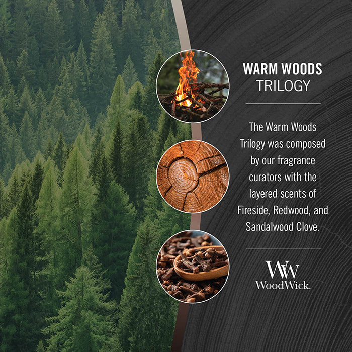 WARM WOODS TRILOGY CANDLE CANDLE by WOODWICK at Sundora