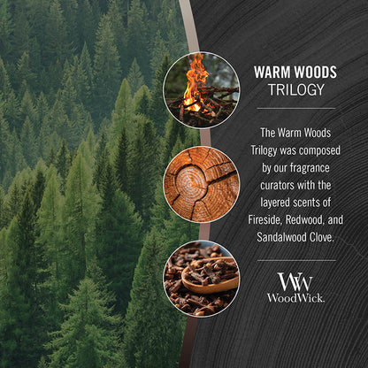 WARM WOODS TRILOGY CANDLE CANDLE by WOODWICK at Sundora
