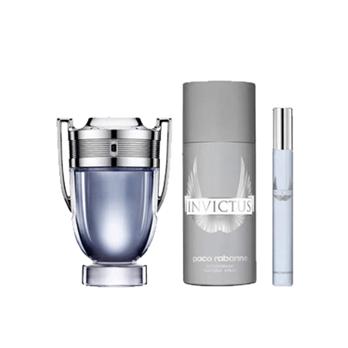 INVICTUS GIFTSET EDT 100ML WITH DEO 150ML &amp; EDT 10ML GIFT SET by RABANNE at Sundora